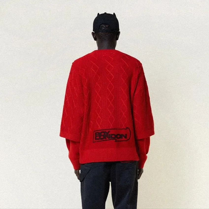Cheeky Devil Pullover mit doppelten Ärmeln