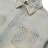 Jeansjacke mit Laser-Distressed-Effekt