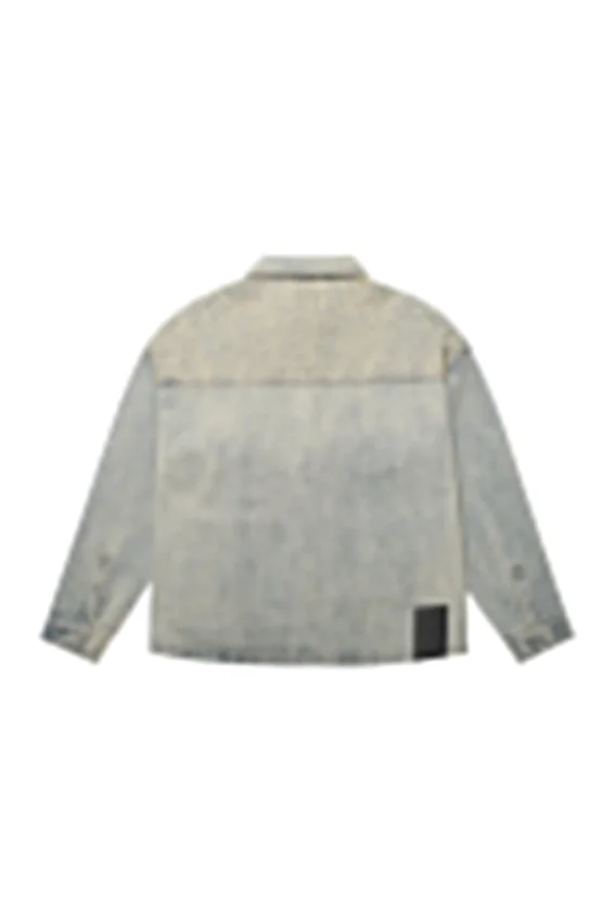 Jeansjacke mit Laser-Distressed-Effekt