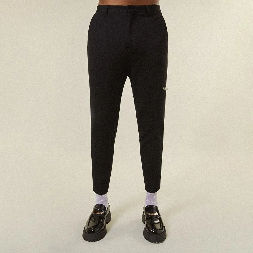 Maßgeschneiderte Jersey-Hose mit Reißverschluss