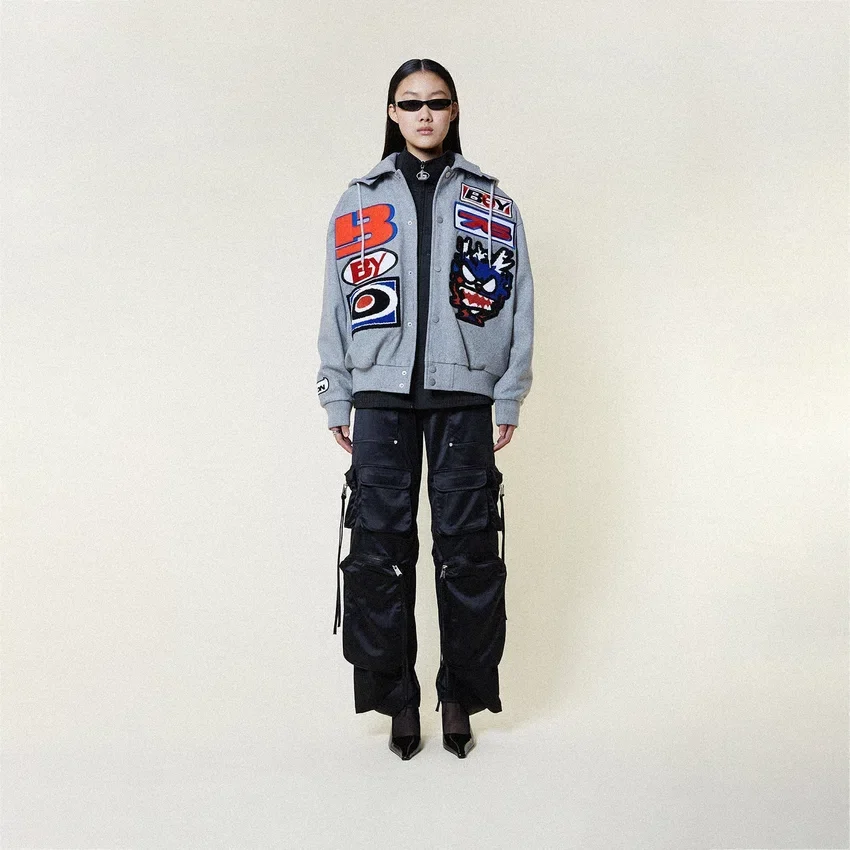 Moto Sticker Bomber-Varsity-Jacke