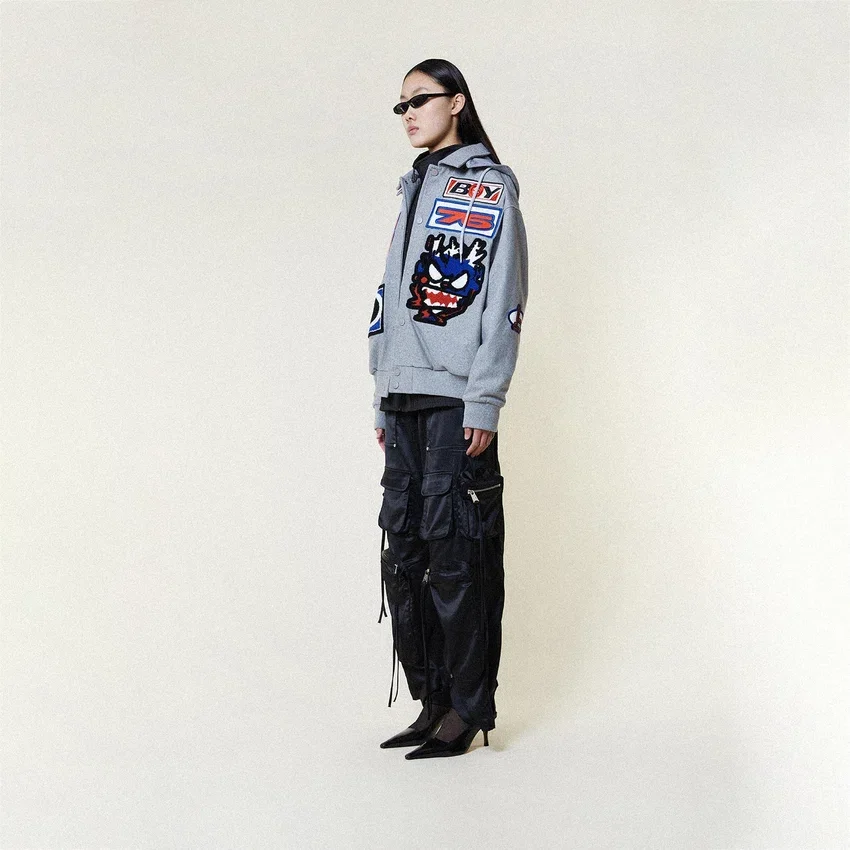 Moto Sticker Bomber-Varsity-Jacke