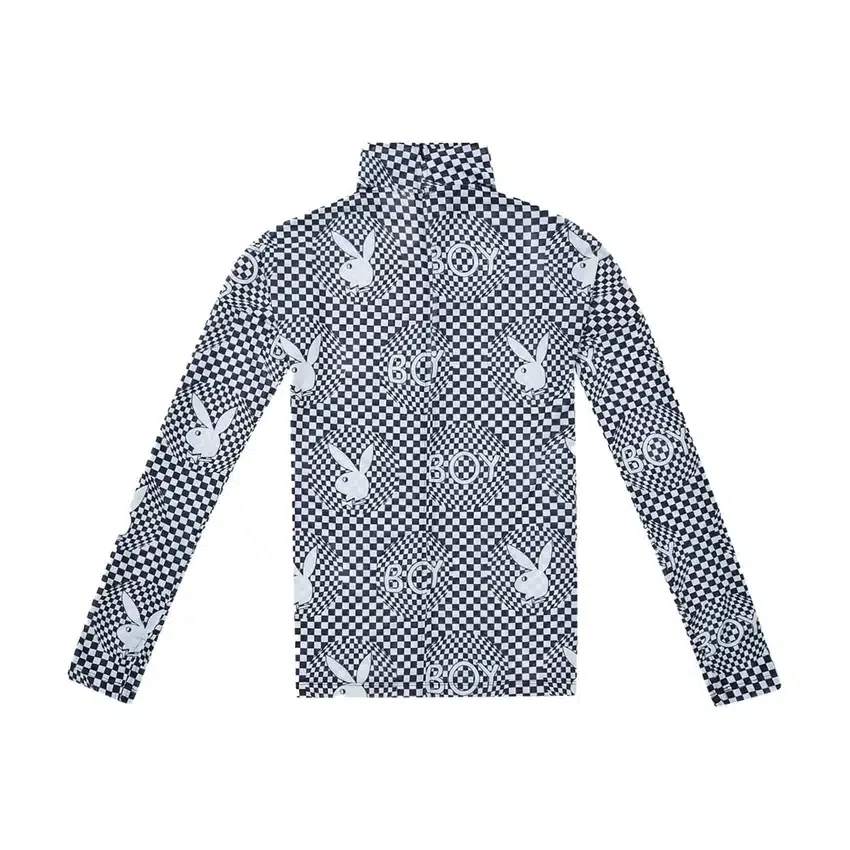 Playboy x BOY Checkerboard Vortex Mesh-Oberteil