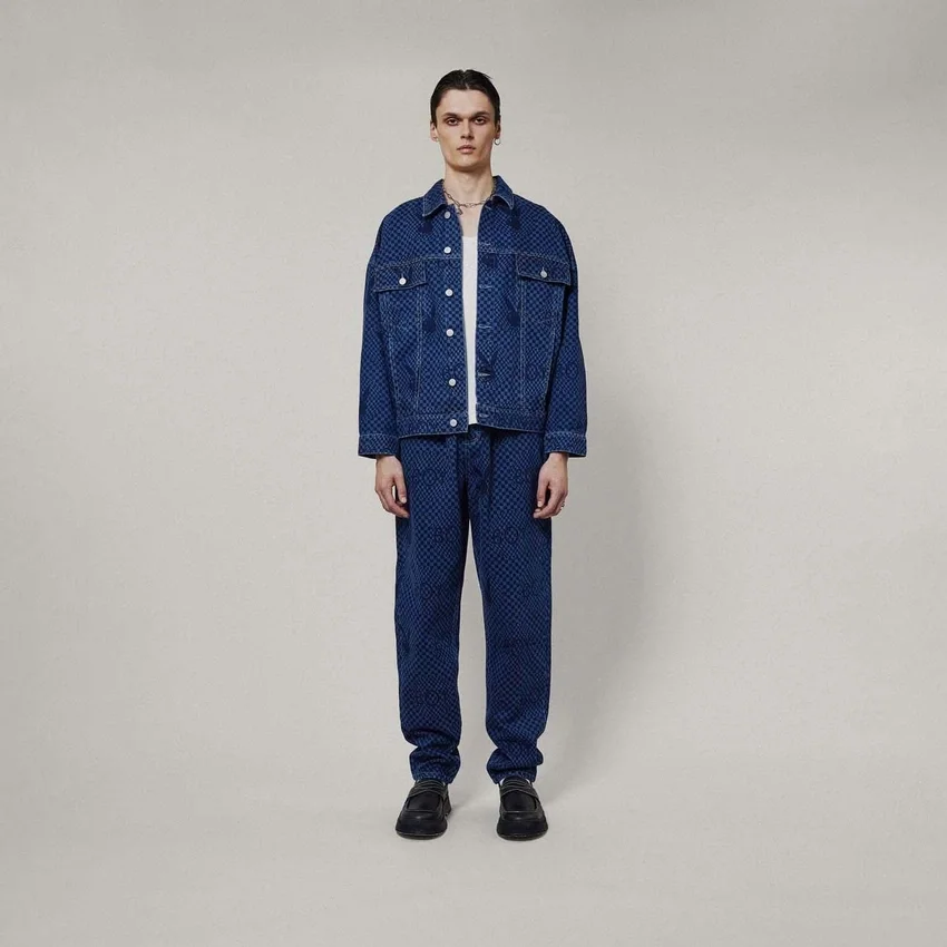 Playboy x BOY Denim-Jacke mit Schachbrettmuster