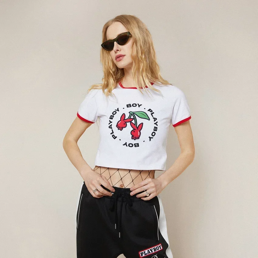 Playboy x BOY Double Cherry Ringer T-Shirt