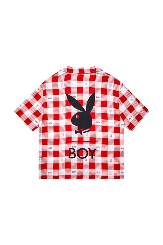 Playboy x BOY Gingham Bunny Resort-Hemd