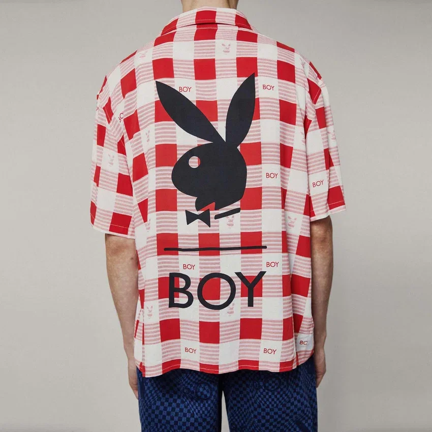 Playboy x BOY Gingham Bunny Resort-Hemd