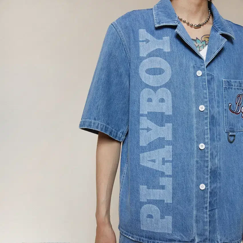 Playboy x BOY Jumbo Bunny Jeanshemd