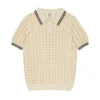 Polo-T-Shirt aus offenmaschigem Strick