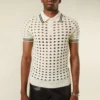Polo-T-Shirt aus offenmaschigem Strick
