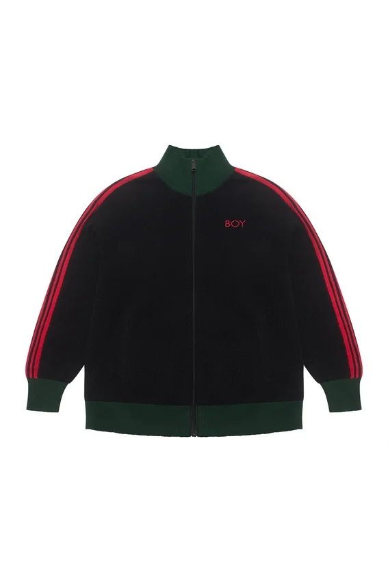 Schwarze „Crochet“-Trainingsjacke