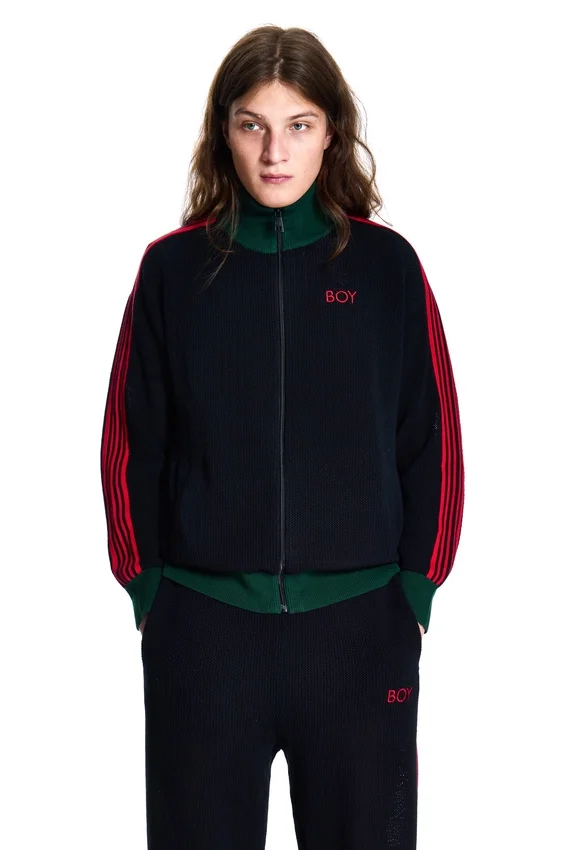 Schwarze „Crochet“-Trainingsjacke