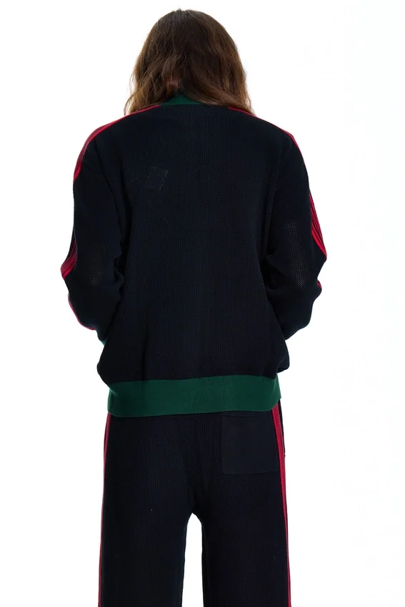 Schwarze „Crochet“-Trainingsjacke