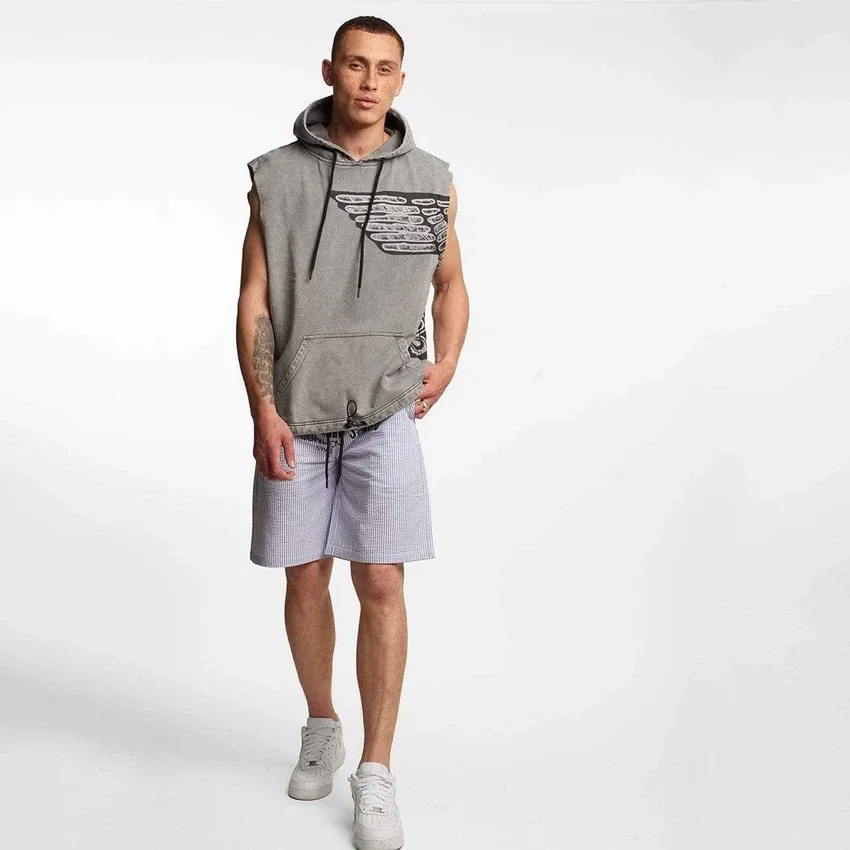 Stencil Kurzarm-Hoodie Shorts